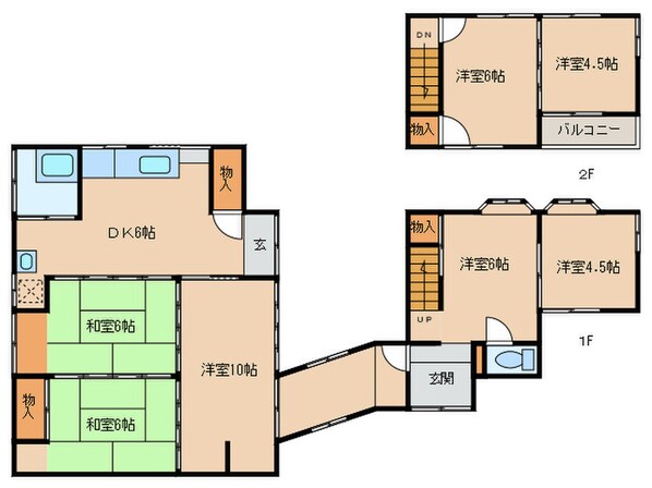 本宿上ノ山貸家の物件間取画像